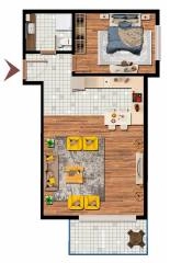 Квартира 1+1 тип 4
