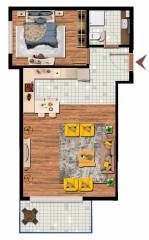 Квартира 1+1 тип 6