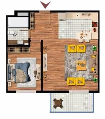 Квартира 1+1 тип 5